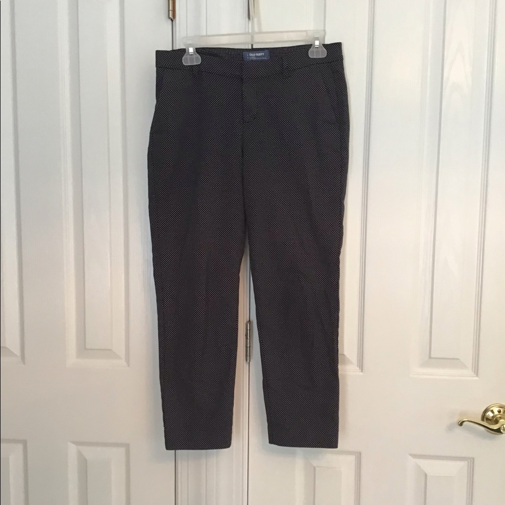 Old Navy Harper Pants, Navy Polka Dot